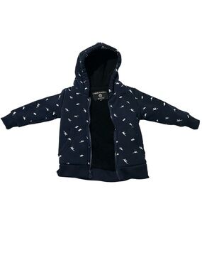 Free Planet Navy Hooded Zip Sweatshirt with White Dino Print